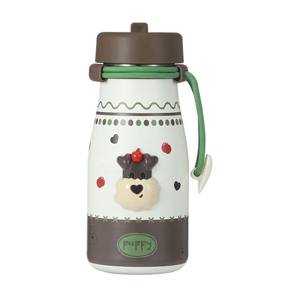 Rustfrit stål mælkeflaske med sugerør