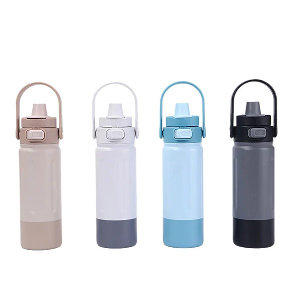 Sportsflaske i rustfrit stål med håndtag